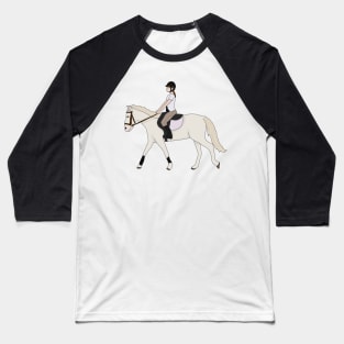 Girl riding White Horse Baseball T-Shirt